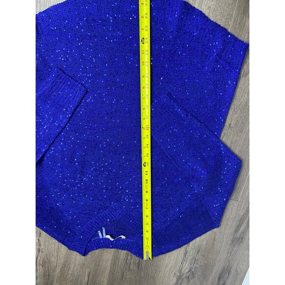 Soft Surroundings Royal Blue Sequin Knit Sweater Long Sleeve Pullover Small - Picture 5 of 8